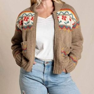 Toad & Co Nitsa Zip Cardigan Honey Brown XL